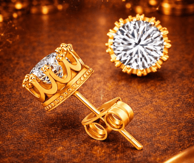 14k Crown Earring