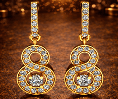 14k Infinity Earring Metal Gold: 14k