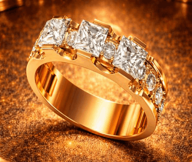 14K Princes Round Ring