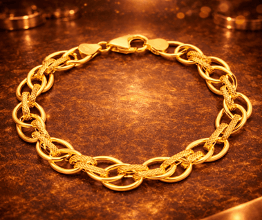 14K Yellow Gold Polished Hollow Link Bracelet
