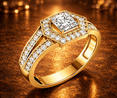 14K Line Wedding Ring