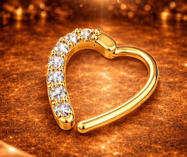 14K Heart 7 Stone Piercing