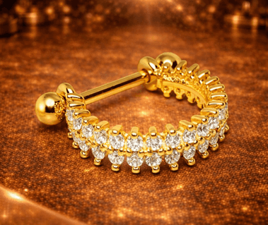 14K Half Round Piercing