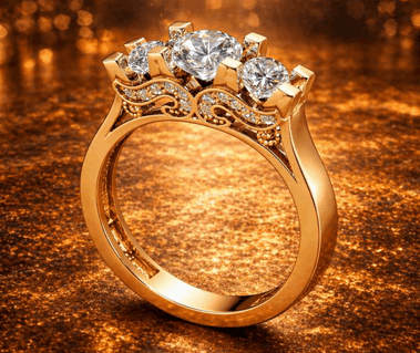 14k Engagement 3 Stone